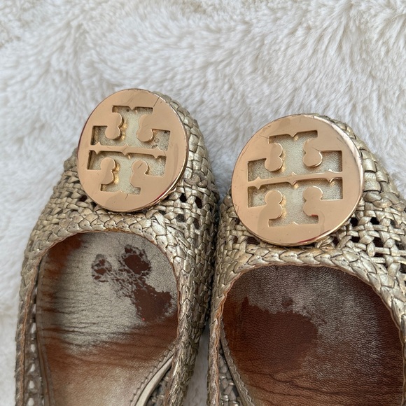 Tory Burch Metallic Woven Flats - Picture 2 of 4